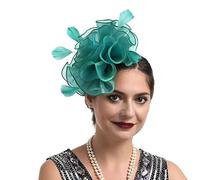 Fascinators for Women Fascinator Hat Flower Feather Mesh Veil Pillbox Hat Wedding Bridal Headdress Retro Cocktail Tea Hair Women Accessories with Clip for Church Banquet Dance Hen Party