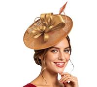 Fascinators for Women Fascinator Weddings, Elegant and Charming Lace Feather Wedding Hat Clip, Hair Garden Tea Birthday Party Flower Headband, with Weddings & Mother Of the Bride
