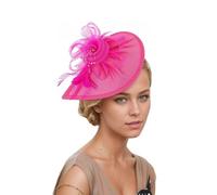 Fascinators for Women, Headwear Mesh Ribbons Feathers on a Headband and Forked Clip Cocktail Tea Party Girls Women Hat Fascinator with Head Band &