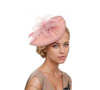 Fascinators for Women, Mesh Ribbons Feathers on a Headband and Forked Clip Cocktail Tea Party Headwear Girls Women Fascinator Flower with