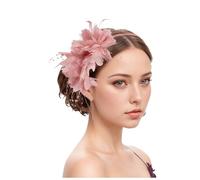 Fascinators Hat Flower Cocktail Tea Party Flower Feather Headband Fascinator Wedding Headwear Wedding Cocktail Tea Party (One Size)