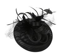 Fascinators Hat Flower Fascinator for Weddings, Elegant and Charming Lace Feather Wedding Clip, Hair Garden Tea Birthday Party Vintage Women's Brooch Clip Royal Ascot Race Black Fascinators