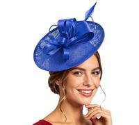 Fascinators Hat Flower Hair Fascinator Mesh Ribbons Feathers on a Headband and Forked Clip Cocktail Tea Party Headwear for Girls Women Feather Brooch Royal Ascot Wedding Race