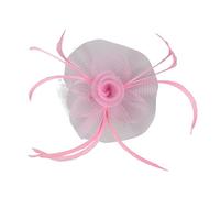 Fascinators Hat Flower Mesh Ribbons Feathers Headband Fashionable Solid Color Ladies Hair Accessories Vintage Elegant Flower Mesh Ribbons Feathers Fascinators Hat Simple Headdress for (One Size)