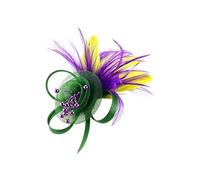 Fascinators Hat Flower Mesh Ribbons Feathers on a Headband and a Forked Clip with Feathers Cocktail Tea Party Headwear for Women and Girls