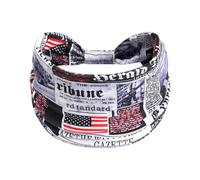 Fascinators Hat Flower Mesh Ribbons Feathers Women Star Headband Flag Yoga Headband Independence Day Wide Edition With Stretch (Grey, One Size)