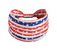 Fascinators Hat Flower Mesh Ribbons Feathers Women Star Headband Flag Yoga Headband Independence Day Wide Edition With Stretch (Brick Red, One Size)