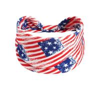 Fascinators Hat Flower Mesh Ribbons Feathers Women Star Headband Flag Yoga Headband Independence Day Wide Edition With Stretch (Blue, One Size)