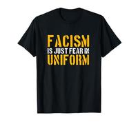 Fascism Fear in Uniform Yellow Protest Art Graphic T-Shirt