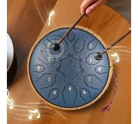 FASDRESS 12 Inch D Tone Ethereal Drum with Handbag Drumsticks 15 Notes Percussion Musical Instrument Yoga Meditation Sound Healing D Major Large Ethereal Drum (Navy Blue)