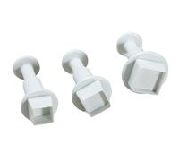 FASE 3Pcs/Set Square Shape Cake Plunger Set Fondant Sugarcraft Decorating (White)