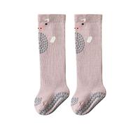 FASECKS Baby Non Slip Crawling Socks Warm Socks for newborn Infants 0-3 Years Old Little Girls Boys (S （0-12 Months）, Pink)