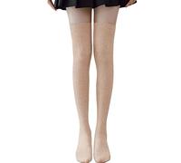 FASECKS Womens Thigh High Socks Cotton Over the Knee Socks Knee High Solid Long Socks for girl