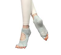 FASECKS Yoga Socks for Women,Grip Non Slip Toeless Toe Socks for Pilates, Barre, Martial, Arts Fitness, Dance (Light green)