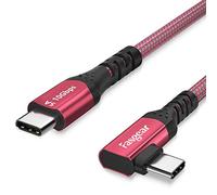 Fasgear 100W USB-C Cable with E-Marker Chip, 3ft 5A PD 90-Degree Right Angle USB 3.1 Gen 2 Type C to C 10Gbps Data Fast Charging Cord Compatible for Galaxy S24 Ultra,Pixel 4,Mac-book,Pixelbook,Red