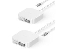 Fasgear 240W USB C to USB C Retractable Cable, 2m/6.6ft Type C 5A PD/PPS Fast Charging Cord with 480Mbps Data Transfer for HP OMEN 10 SLIM 14 AI, i-Pad Pro, Galaxy Z Fold7, Hua wei Mate X7 (2 White)