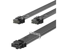 Fasgear PCIe5.0 12VHPWR(12V-2x6) Power Cable 70cm-16pin(12+4) to 2x8(6+2)pin PCIe Male Cable for RTX 5070/4070ti/4080/4090/3090ti,GPU Sleeved Cord for Corsair/Great Wall/Thermal-take Fully Modular PSU