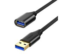 Fasgear USB 3.0 extension cable 6ft/1.8m,Male to Female,5Gbps High-Speed For Data Sync & Charging,Durable Extender Braided Cord Compatible With Camera/Printer/Gamepad/Xbox/Webcam/Hard Drive (Black)