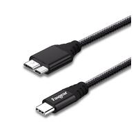 Fasgear USB C to Micro B Cable [30cm] Nylon Braided Metal Connector Type C to Micro 3.0 Cable Fast Charge 5Gbps Sync Compatible with To-shiba Canvio, Galaxy S5 Note 3 (1ft, Black)