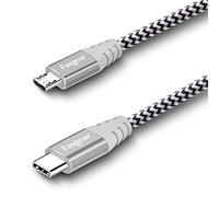 Fasgear USB C to Micro USB Cable [1M] Nylon Braided Type C to Micro USB Compatible with Galaxy S7/S7, HTC One/10 and More (3ft, Gray)