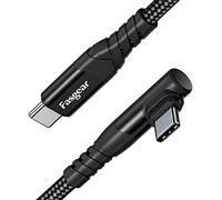 Fasgear USB C to USB C cable, 1.8m 60W Type C to Type C Right Angle 90 Degree, PD Fast Charging Charger Lead Compatible for Galaxy S22 S21 S20 Mac-Book i-Pad Pro i-Pad Air (6ft, Black)