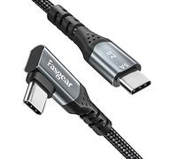 Fasgear USB C to USB C Cable Right Angle 90 Degree 100W 5A PD Fast Charge Type C Cable Compatible with Mac-Book Pro Air i-Pad Pro 2020 Galaxy S24 Huawei ThinkPad Dell XPS HP(Black, 10ft)