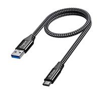 Fasgear USB Type C Cable 1.65ft: Short USB A to C 3.2 Gen 2 Cord Braided - 10Gbps Android Auto Type C Data Cable - 3A Fast Charging Compatible for iPad Pro External SSD X-box Series Controller