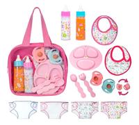 Fash N Kolor Baby Doll Feeding Set with Magic Bottles in Baby Bag - 8 Piece Set with Accessories