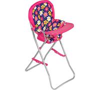 Fash n kolor - Baby Doll High Chair with Tray, Fits up to 18 inch Baby Dolls, Flower Print Toddler Furniture Toy High Chair for Dolls Toys Easy to fold for Compact Storage
