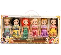 fash n kolor Little Royal Dolls Princess with Dresses, Girls Imaginative Pretend Play Small Dolls for Dollhouse Party Favors Collection (6 Pack)