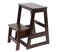 Fash Oak Wood Folding Step Stool and Chair 2 Step Multifunctal Stepladder for Home Kitchen Library Office Portable and Space Saving Design