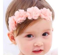 Fashband Baby Girls Floral Headbands Elastic Crown Pink Hair Band Soft Cute for Kids as Party Wedding Photography hair Accessories
