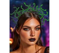 Fashband Medusa Snake Headband Greek Goddess Headbands Halloween Hair Accessories for Women (Green, One Size)