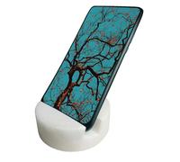 fashciaga Ordinary Marble Cell Phone Stand Holder for Cellphone Tablet On Desk, Countertop, Table, Nightstand. Heavy Solid Real Stone Mobile Phone Stands White