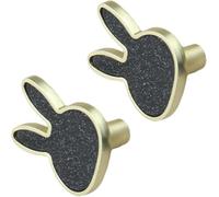Fasheepfa 2 Pack Rabbit Design Cabinet Pulls Wardrobe Door Handles Kids Room Decor Knobs Zinc Alloy for Drawers Kitchen Furniture (Black)