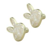 Fasheepfa 2 Pack Rabbit Design Cabinet Pulls Wardrobe Door Handles Kids Room Decor Knobs Zinc Alloy for Drawers Kitchen Furniture (White)