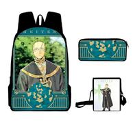 Fasheepfa Frieren: Beyond Journey's End Backpack, Himmel Anime Peripheral Daypack Shoulder Bag Three Pieces Student Bookbag Shoulder Bag Pen Bag 3Pcs Set (Type 2, 30x13x40cm)