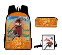 Fasheepfa Frieren: Beyond Journey's End Backpack, Himmel Anime Peripheral Daypack Shoulder Bag Three Pieces Student Bookbag Shoulder Bag Pen Bag 3Pcs Set (Type 4, 30x13x40cm)