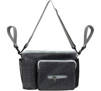 Fasheepfa Universal Baby Stroller Organizer with Insulated Cup Holder and Adjustable Strap Large Capacity Waterproof Design for All Buggy Types (Dark Grey)