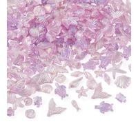 FASHEWELRY 0.22lbs Assorted Sea Animal Acrylic Beads Fish Seashell Turtle Fishtail Starfish Pony Beads Spacers for Bracelets Necklace Earring DIY Crafts Jewelry Making Supplies Purple Plum