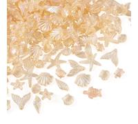 FASHEWELRY 0.22lbs Assorted Sea Animal Acrylic Beads Fish Seashell Turtle Fishtail Starfish Pony Beads Spacers for Bracelets Necklace Earring DIY Crafts Jewelry Making Supplies Sandy Brown