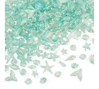 FASHEWELRY 0.22lbs Assorted Sea Animal Acrylic Beads Fish Seashell Turtle Fishtail Starfish Pony Beads Spacers for Bracelets Necklace Earring DIY Crafts Jewelry Making Supplies Medium Aquamarine