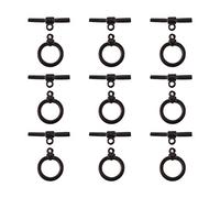 FASHEWELRY 10 Sets 304 Stainless Steel OT Toggle Clasps Black T-Bar Connectors Clasps for DIY Necklace Bracelet Jewelry Making