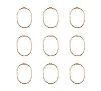 FASHEWELRY 100Pcs Alloy Oval Open Back Bezel Pendants Light Gold Hollow Mold Pendants Pressed Flower Frame Charms for Resin Earrings Necklace Jewelry Making
