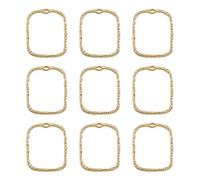 FASHEWELRY 100Pcs Alloy Rectangle Open Back Bezel Pendants Light Gold Hollow Mold Pendants Pressed Flower Frame Charms for Resin Earrings Necklace Jewelry Making