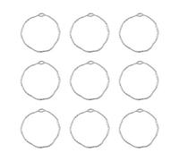 FASHEWELRY 100Pcs Alloy Ring Open Back Bezel Pendants Platinum Hollow Mold Pendants Pressed Flower Frame Charms for Resin Earrings Necklace Jewelry Making