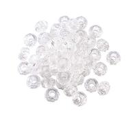 Fashewelry 100pcs Glass European Beads Clear Crystal Large Hole Faceted Loose Spacer Beads No Metal Core 14x8mm for Jewellery Making Hole: 5mm