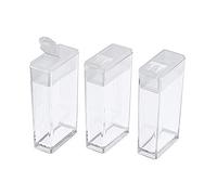 FASHEWELRY 100Pcs Plastic Flip Top Seed Bead Small Storage Containers 2x1 Rectangle Transparent Clear Box Package Candy Favor Empty Box Organizers