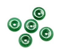 FASHEWELRY 10Pcs Natural Jade Donut Disc Gemstone Pendants 24-25mm Large Hole Healing Chakra Polished Stone Flat Round Bead Charms for Jewelry Making Hole: 5mm