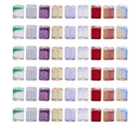 FASHEWELRY 180Pcs Two Tone Transparent Glass Cube Beads 9 Colors Cubic Glass Beads 6mm Square Clear Crystal Loose Spacer Beads Bulk for DIY Jewelry Making Crafts